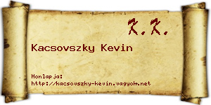 Kacsovszky Kevin névjegykártya