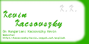 kevin kacsovszky business card